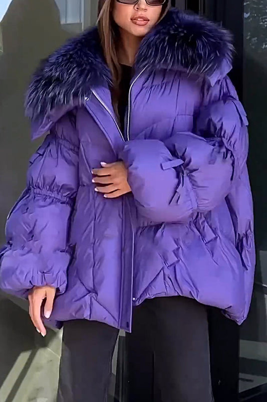 Women's Furry Down Jacket Jacket Top