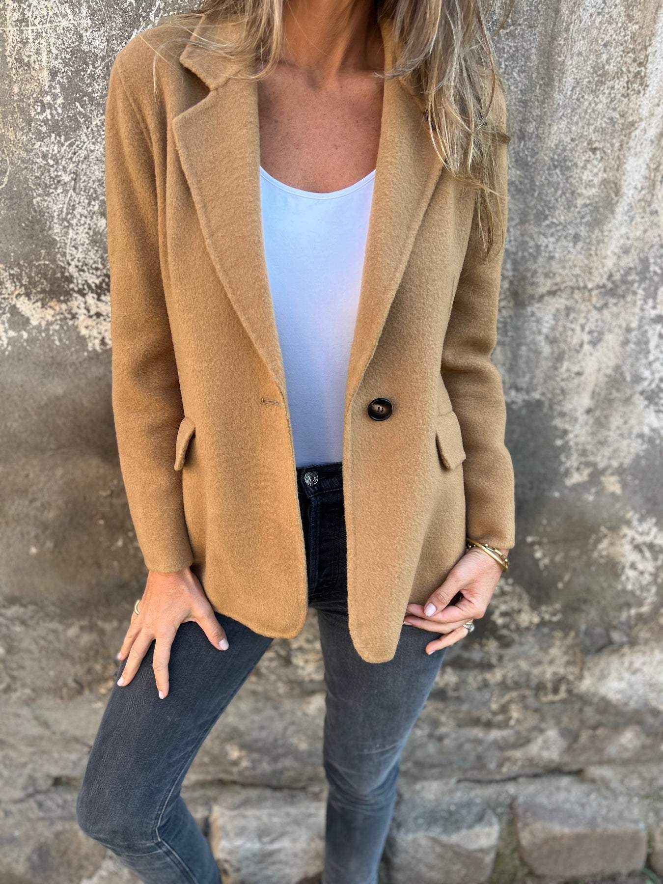 Women's Lapel Long Sleeve Casual Jacket tops