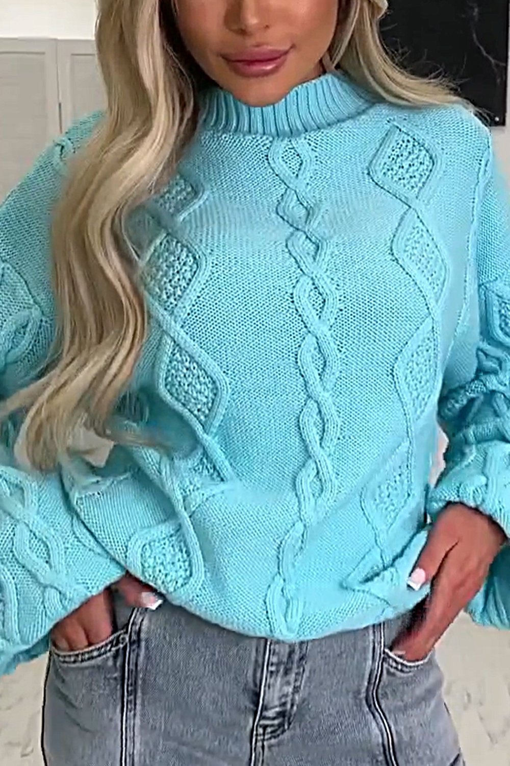 Women's Loose Textured Sweater Tops for Seniors Sweater Top