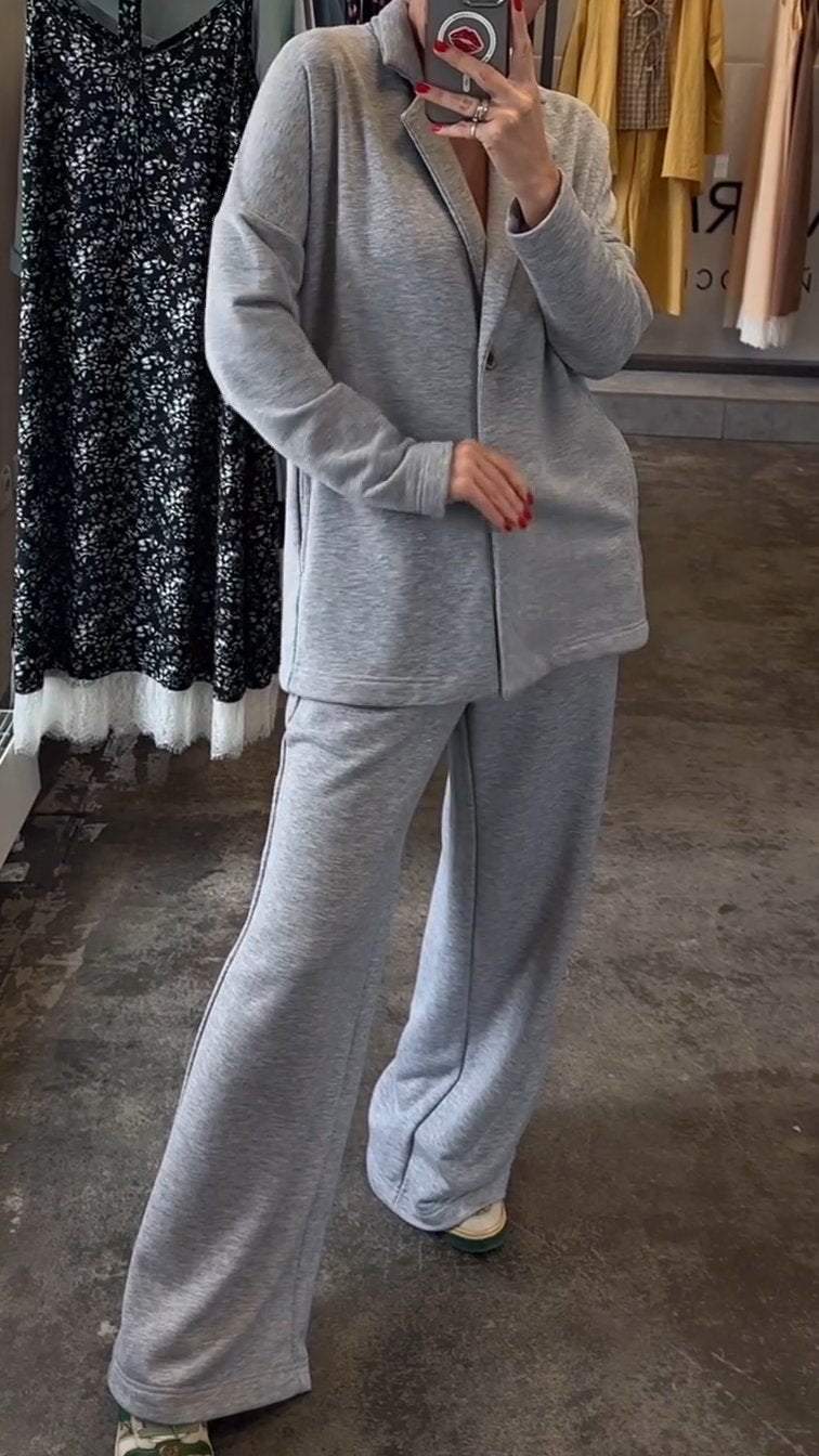 Women's Casual Sports Comfortable Solid Color Pants Suit Suit