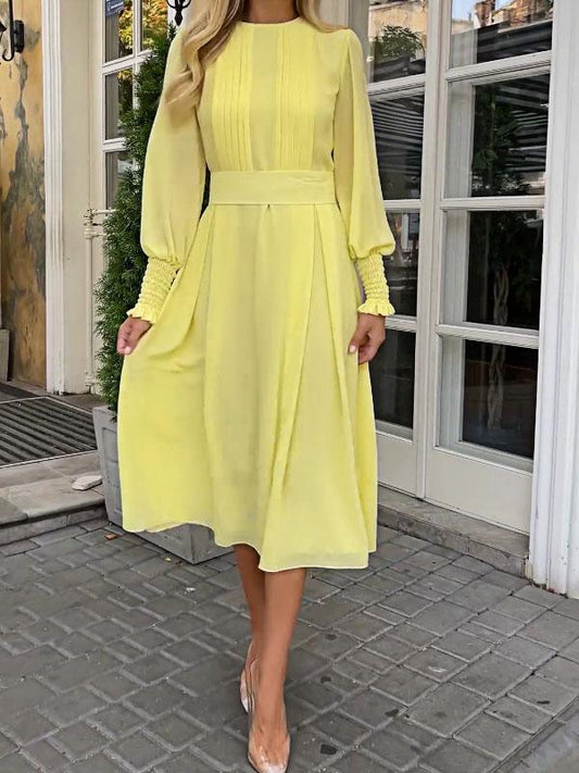 Women's Solid Color High Waist Slimming Dress Dress