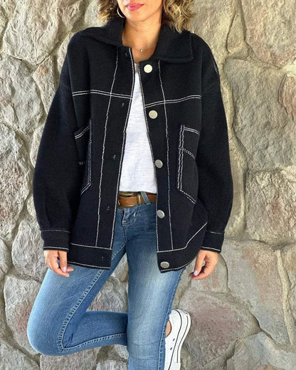 Women's Contrasting Lapel Jacket Jacket