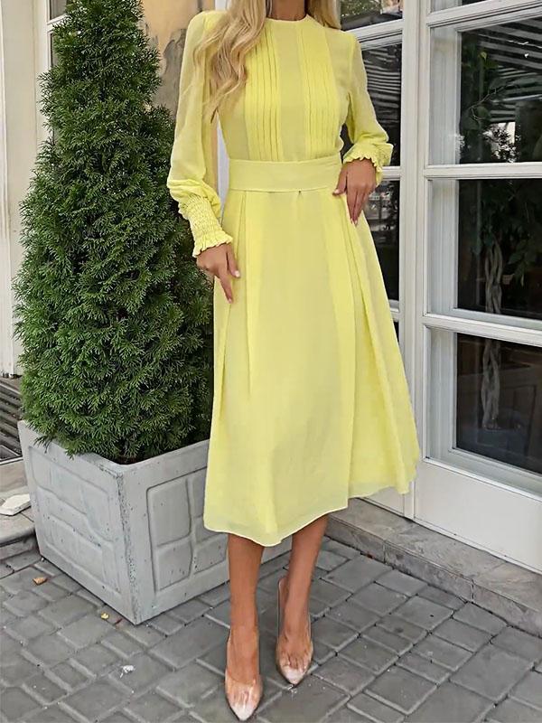 Women's Solid Color High Waist Slimming Dress Dress