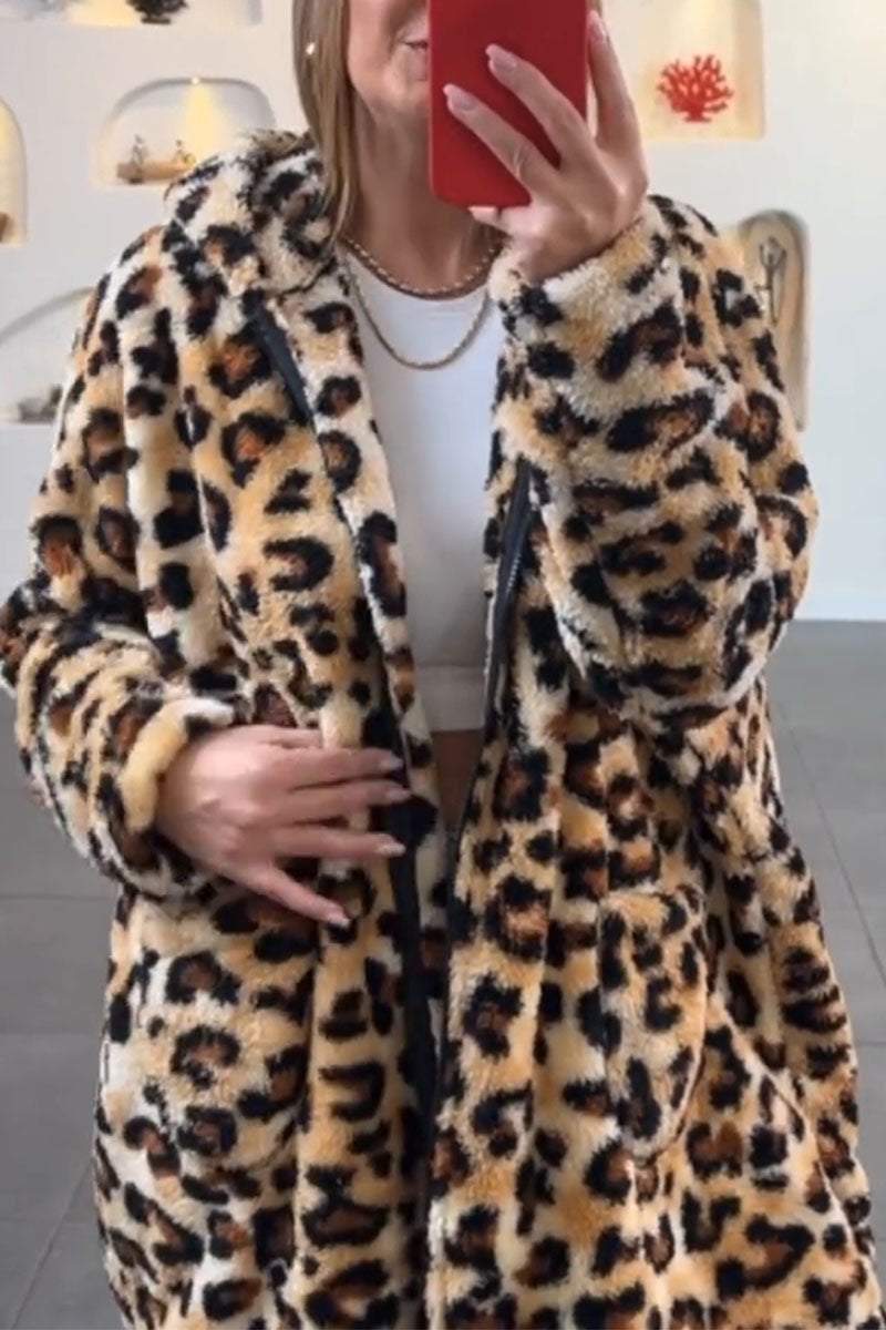 Women's Casual Leopard Print Long Sleeve Jacket Jacket Tops