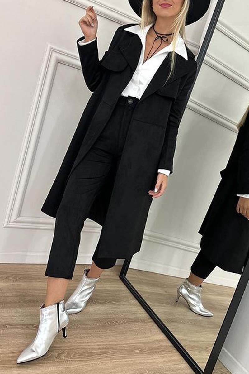 Women's fashionable long coat pants suit Pant sets Sets Two piece sets