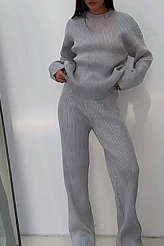 Women's Sweater Knitted Turtleneck Top & Pants Two-piece Set Pant sets Set