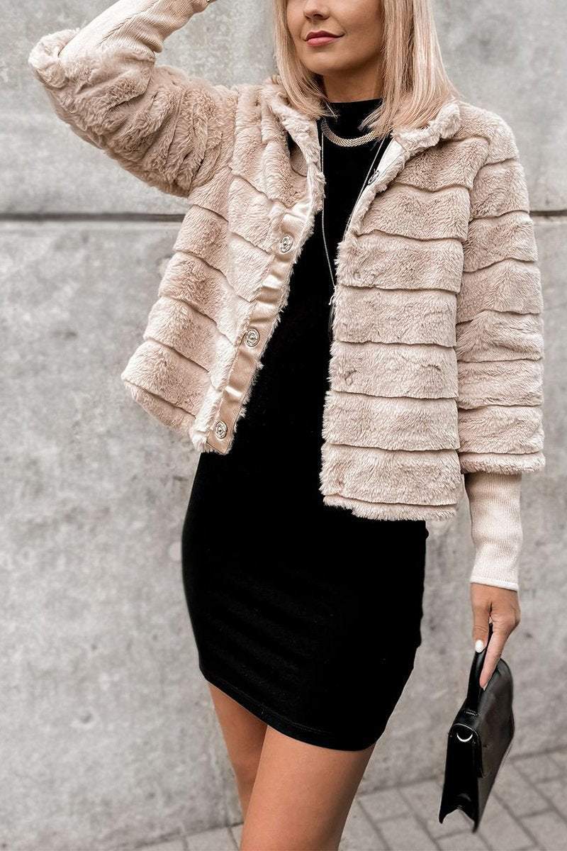 Women's Casual Lapel Wool Coat for Autumn and Winter Coats Cotton Top