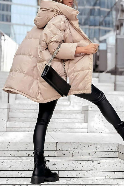 Women's Winter Multi-color All-in-one Hooded Solid Color Quilted Jacket Coats Tops