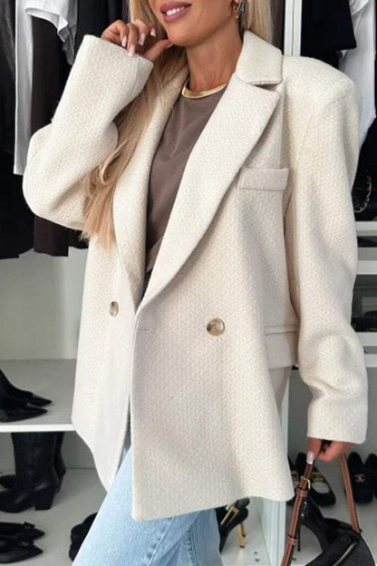 Women's Lapel Long Sleeve Solid Color Casual Jacket Coats Tops