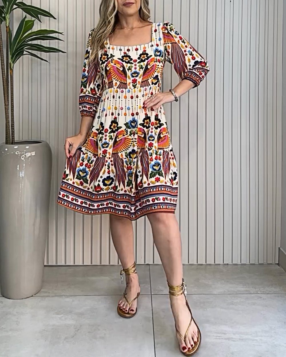 Women's Printed Pattern Dress Dress