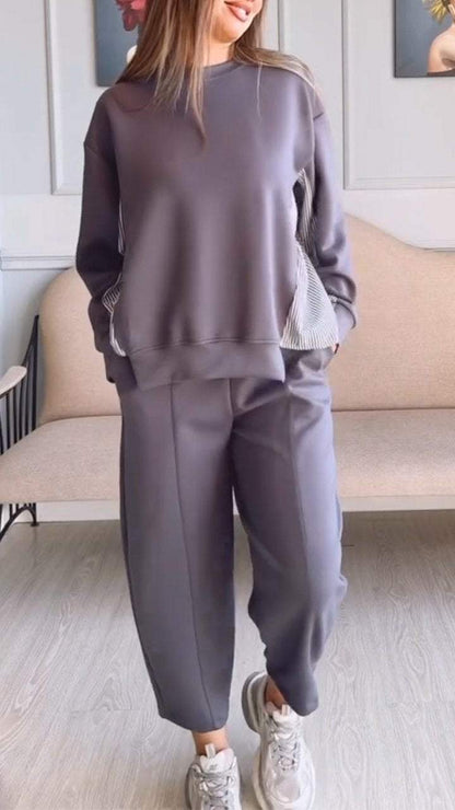 Women's Solid Color Sports Hoodie Set suit