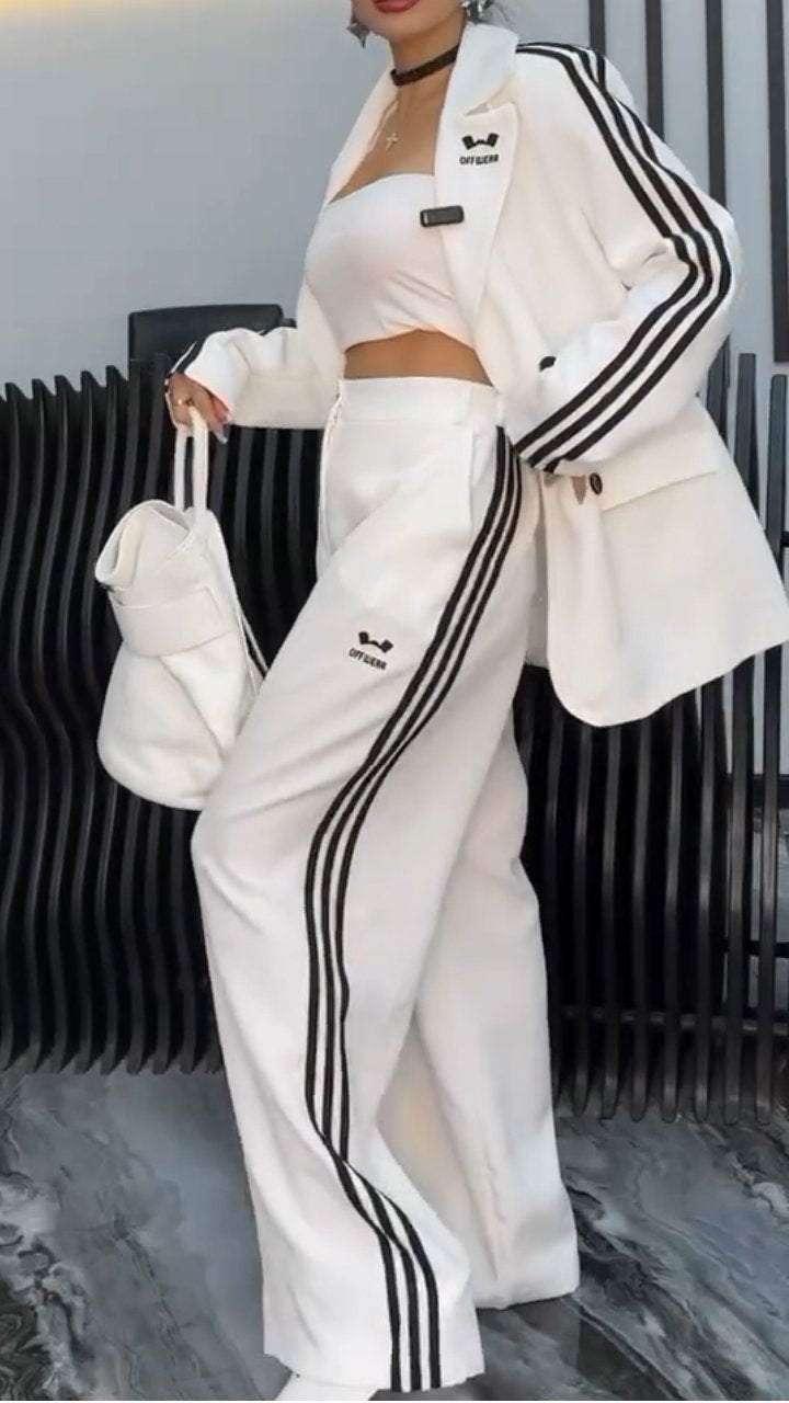 Women's Suit Striped Casual Two-piece Suit