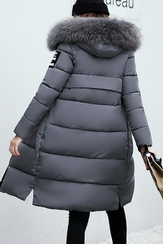 Women's Long Thickened Cotton Coat With Large Fur Collar Coats skirts Top