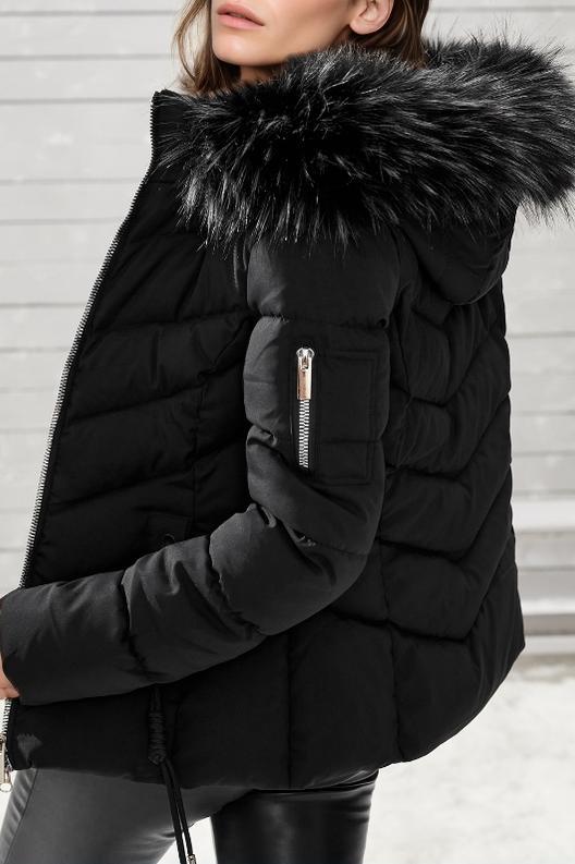 Ladies Casual Solid Color Warm Large Fur Collar Cotton Coat Coats skirts Top