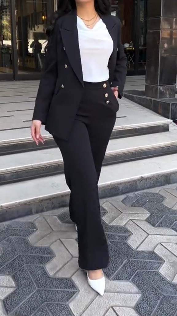 Women's Casual Long Sleeve Blazer Suit Suit