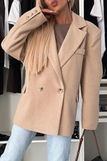 Women's Lapel Long Sleeve Solid Color Casual Jacket Coats Tops