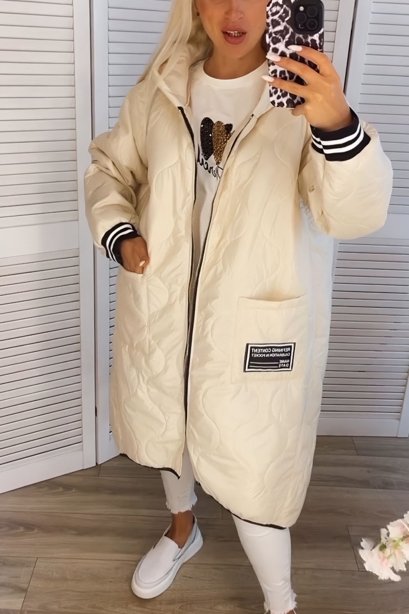 Women's Casual Hooded Long Coat Coats Cotton Top