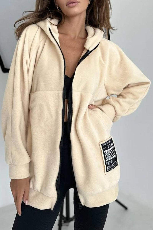 Women's Casual Solid Color Zipper Cardigan Cardigan Tops