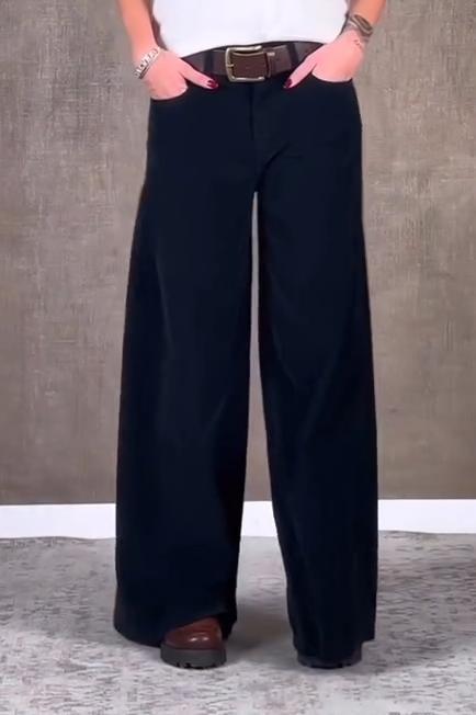 Women's Casual Solid Color Corduroy Wide Leg Pants Bottoms pants