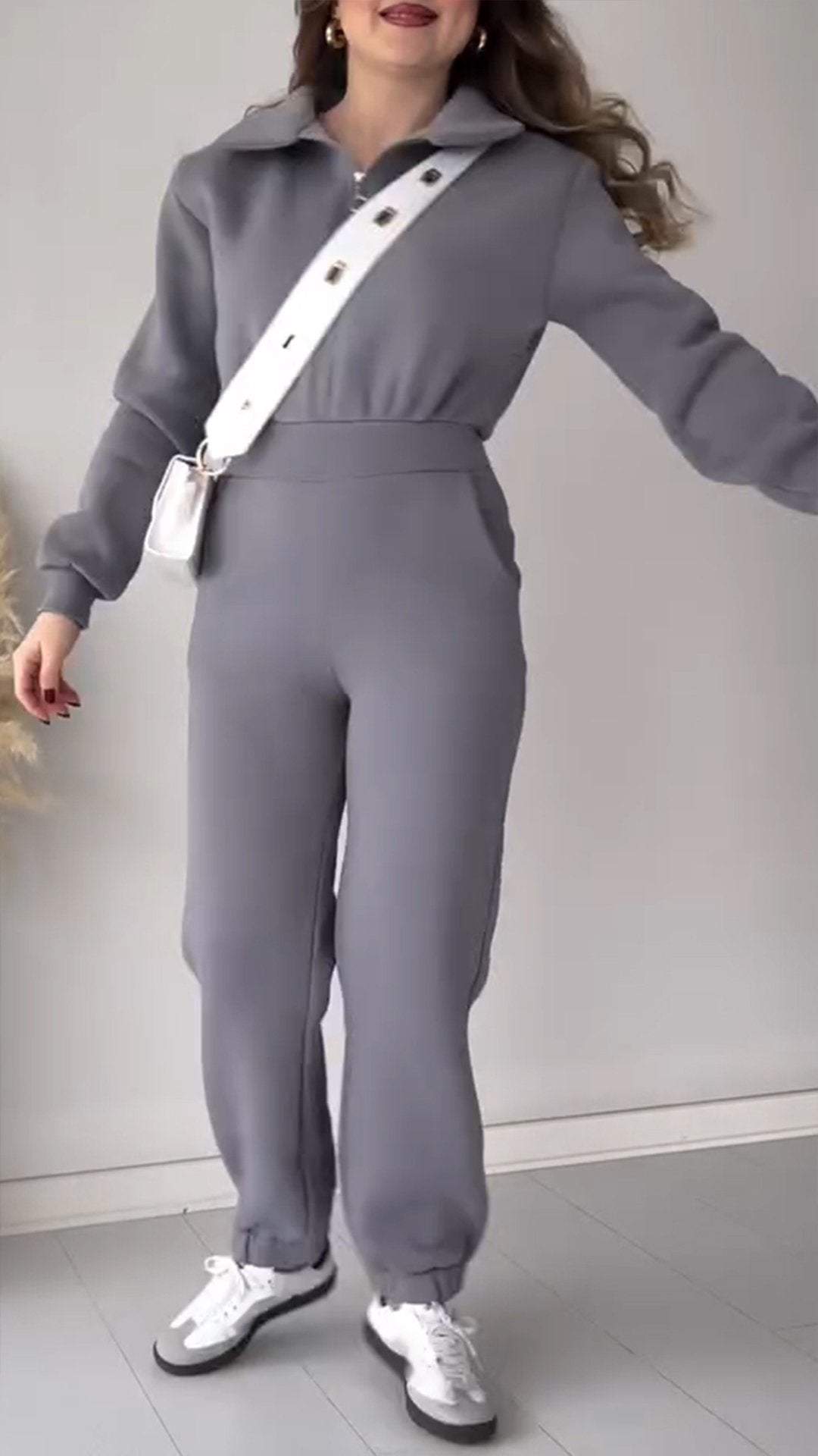 Women's Long Sleeve Jumpsuit Sets Two-piece Set