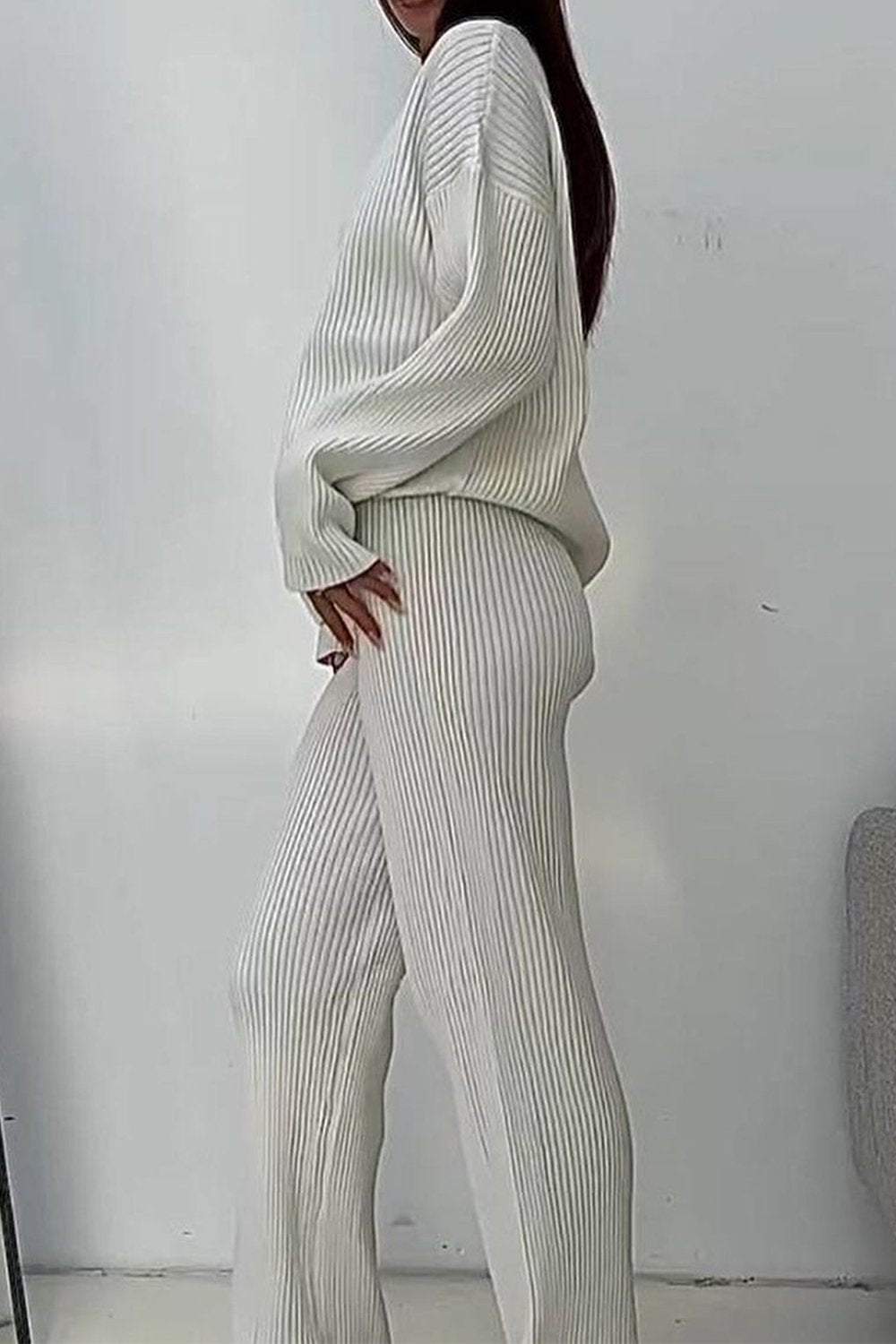 Women's Sweater Knitted Turtleneck Top & Pants Two-piece Set Pant sets Set