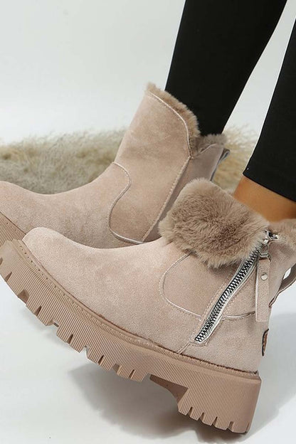 Women's velvet thickened warm mid-calf cotton boots Shoes