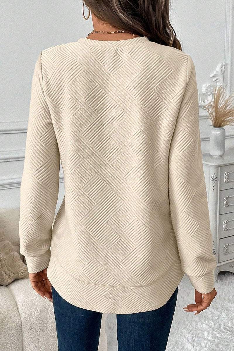 Women's Round Neck Irregular Hem Knitted Sweater sweater Top