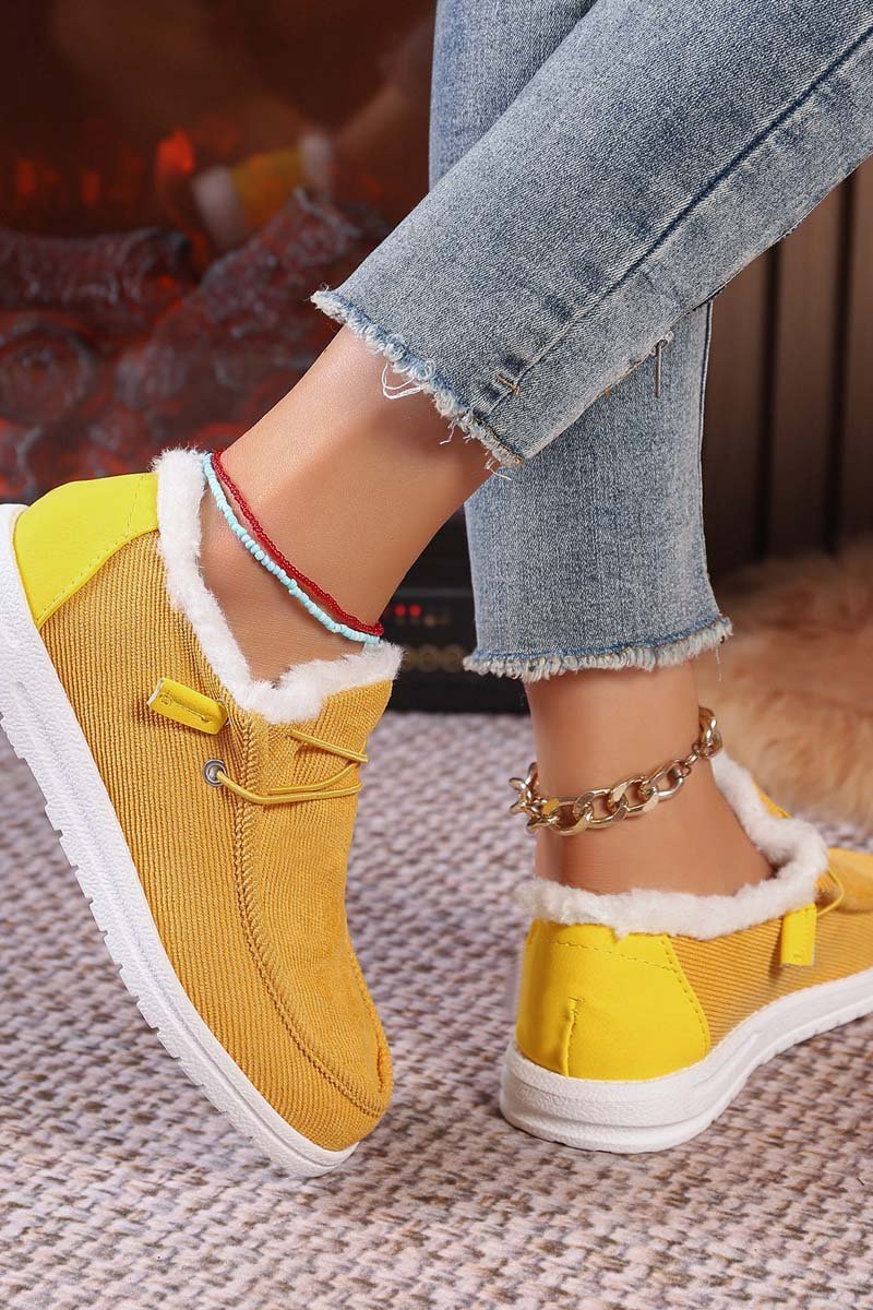 Women's round-toe lace-up plus velvet warm furry women's shoes Shoes