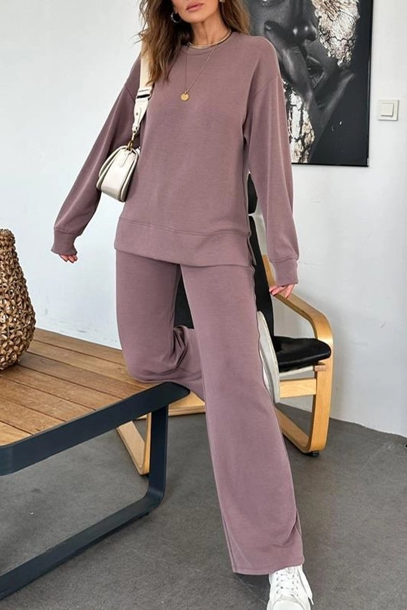 Women's Casual Solid Color Drawstring Pants Suit Pant sets Sets Two piece sets