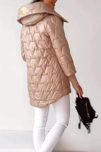 Women's Casual Hooded Zippered Thick Coat Coats Cotton Top