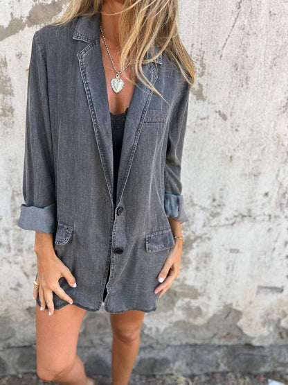 Denim Suit Casual Jacket cotton and linen Jacket