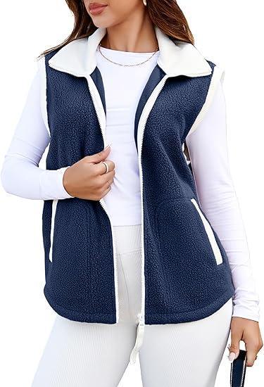 Women's Lapel Plush Vest Tops Vest