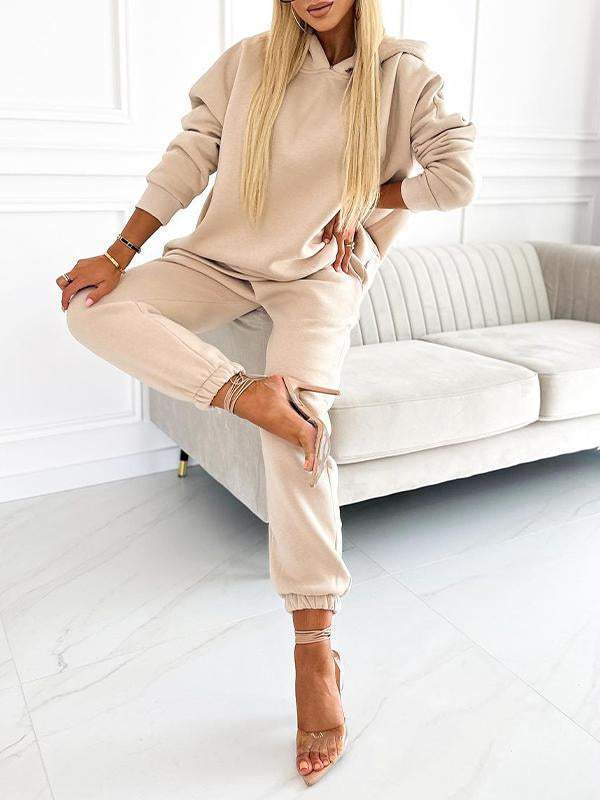 Women's Hooded Long-sleeved Casual Sports Suit Suit