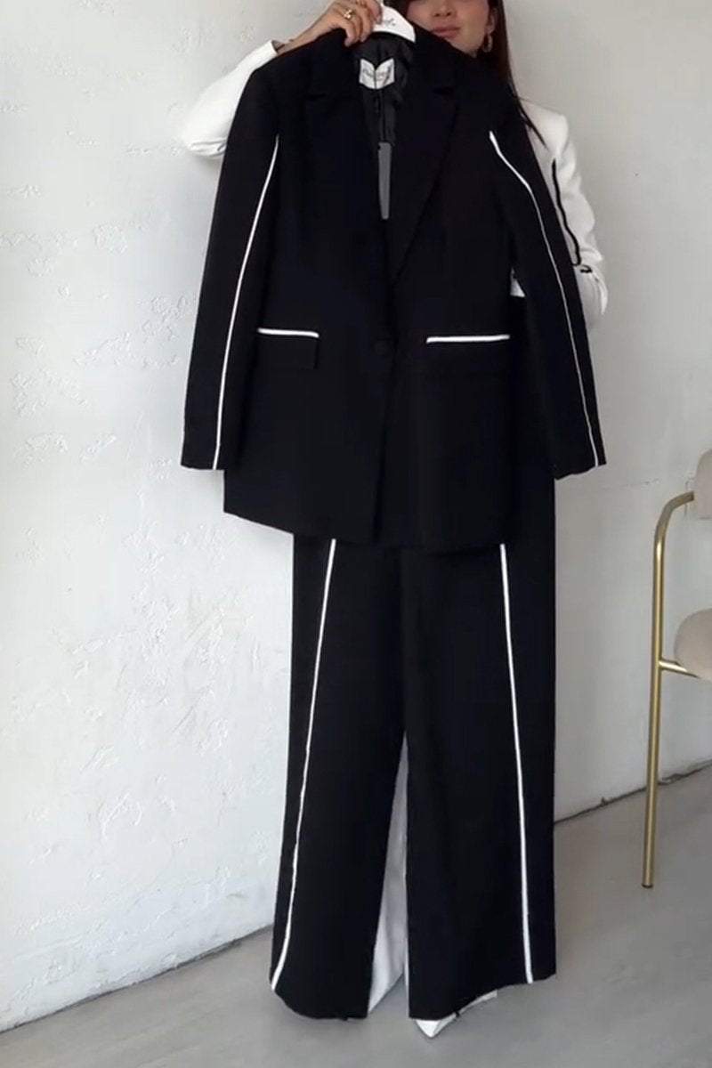 Women's Casual Lapel Suit Two-piece Suit Cotton Sets Two piece sets