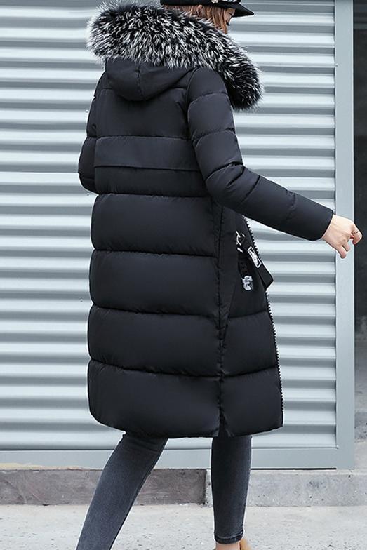 Women's Long Thickened Cotton Coat With Large Fur Collar Coats skirts Top