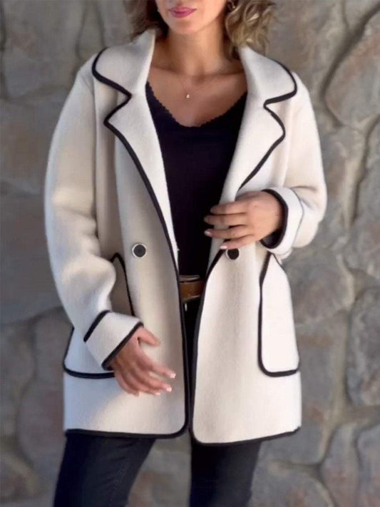 Women's Contrast Color Casual Jacket Jacket