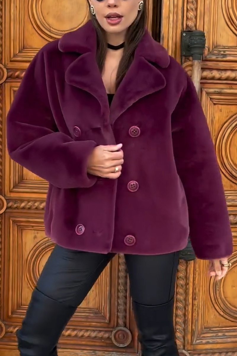 Women's Casual Lapel Plush Coat Coats Cotton Top