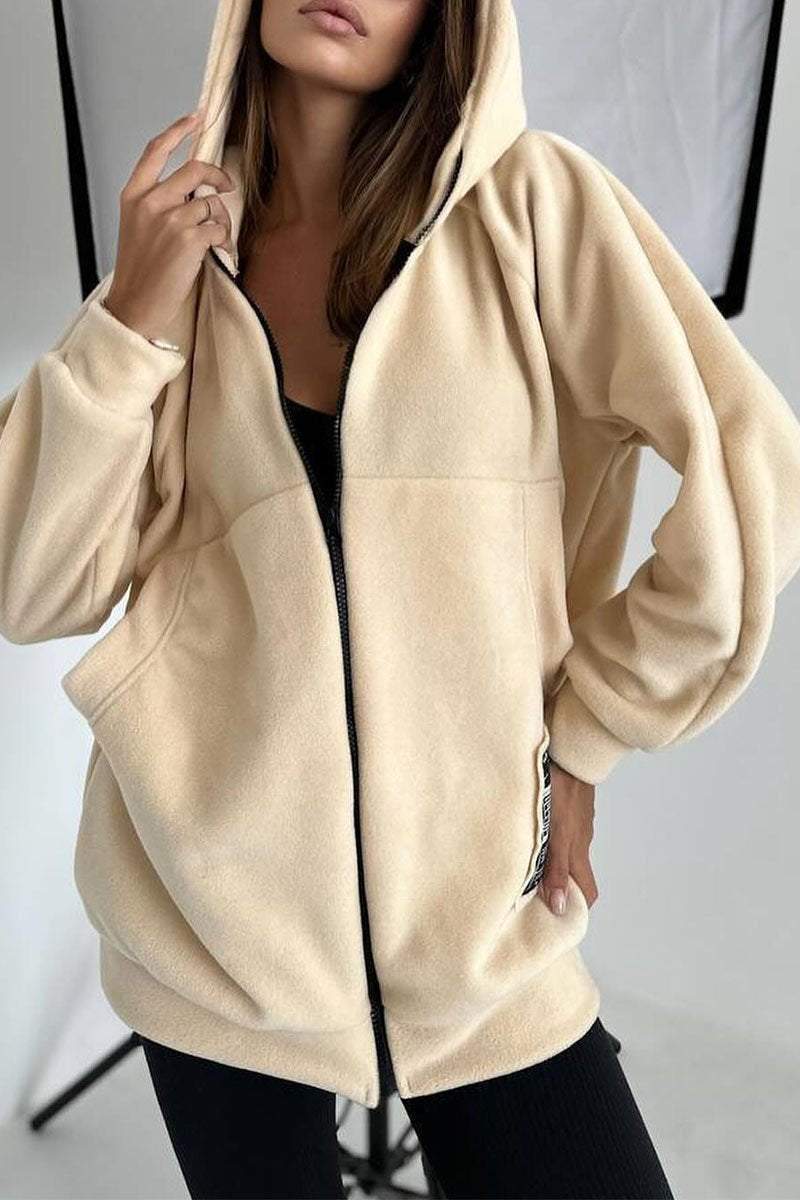 Women's Casual Solid Color Zipper Cardigan Cardigan Tops