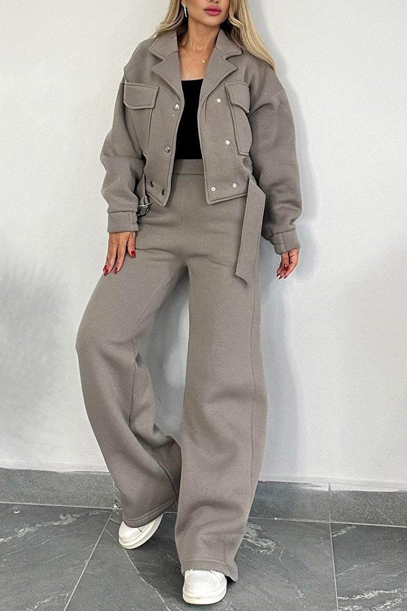 Women's Lapel Long-sleeved Workwear Casual Suit Sets Two piece sets