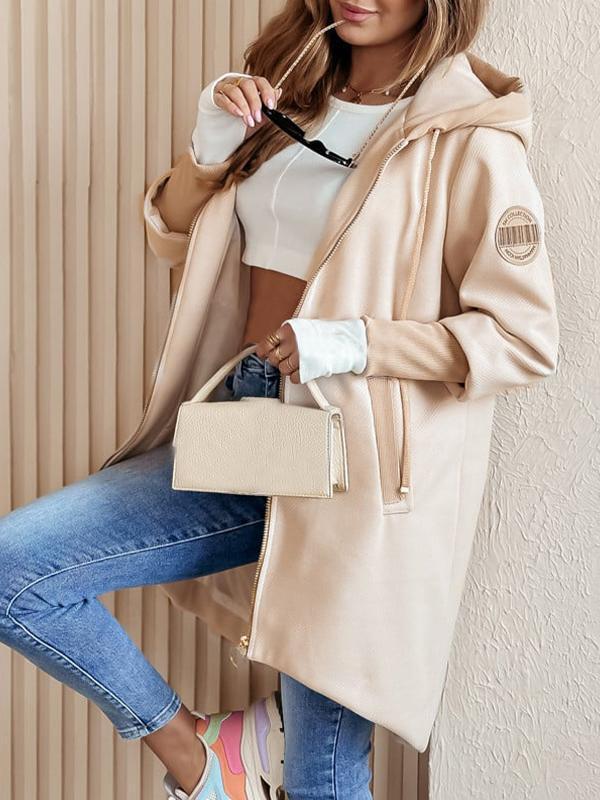 Women's Hooded Long-sleeved Casual Fashion Jacket Coats Tops