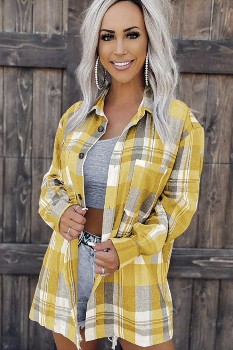 Women's Casual Plaid Shirt skirts Top