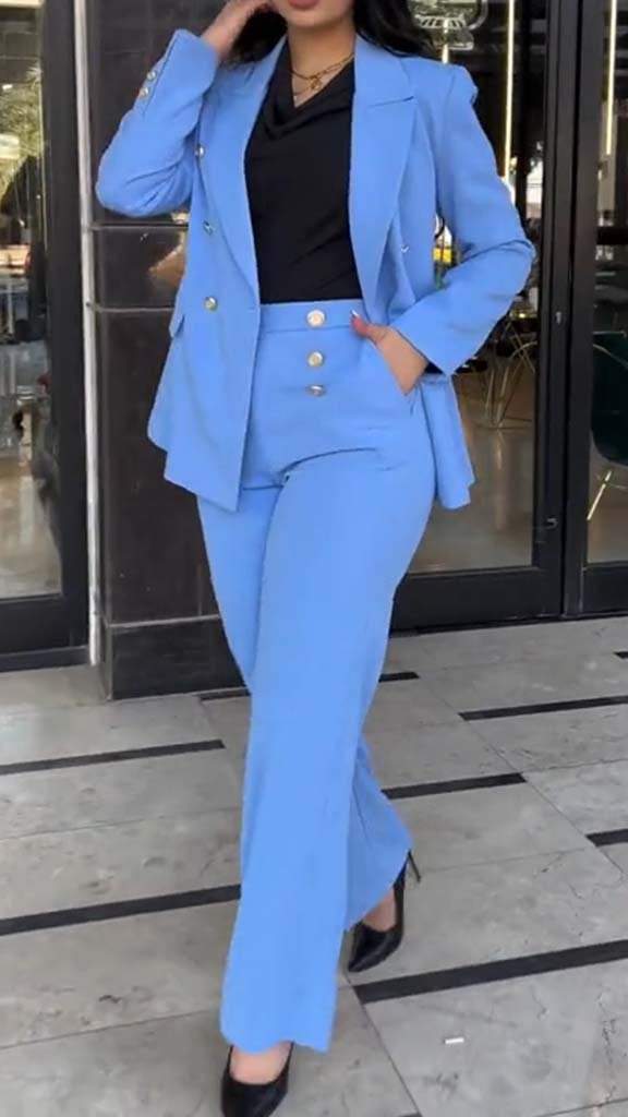 Women's Casual Long Sleeve Blazer Suit Suit