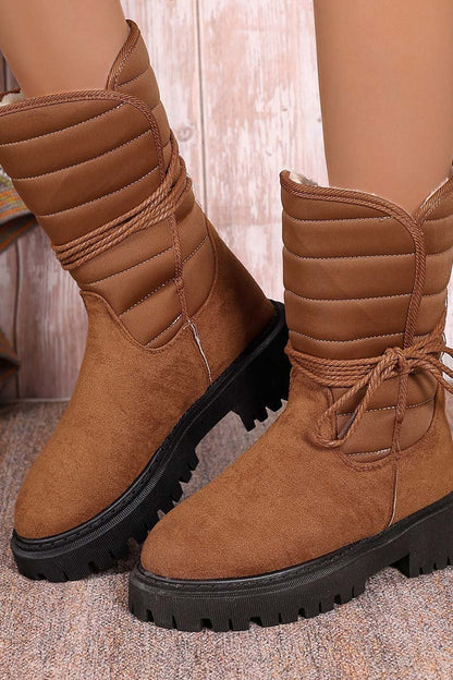 Women's fleece warm strap outer cotton boots Shoes Snow boots