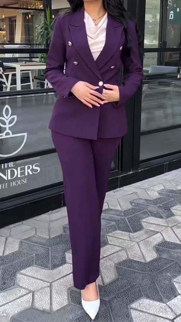 Women's Casual Long Sleeve Blazer Suit Suit