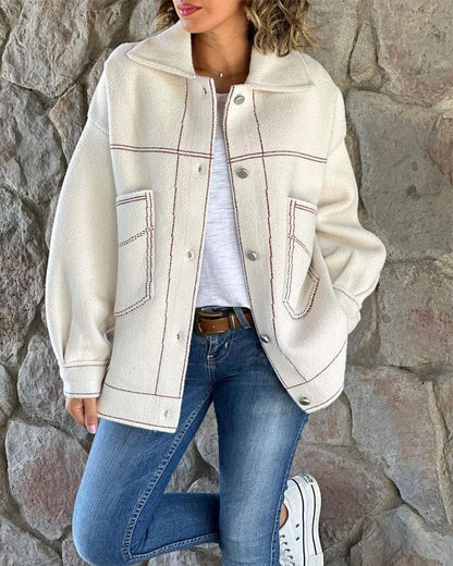 Women's Contrasting Lapel Jacket Jacket