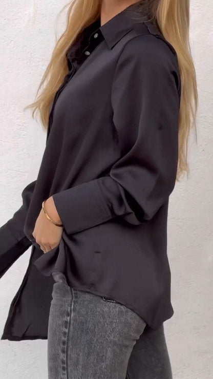 Women's Casual Smooth Satin Shirt shirt