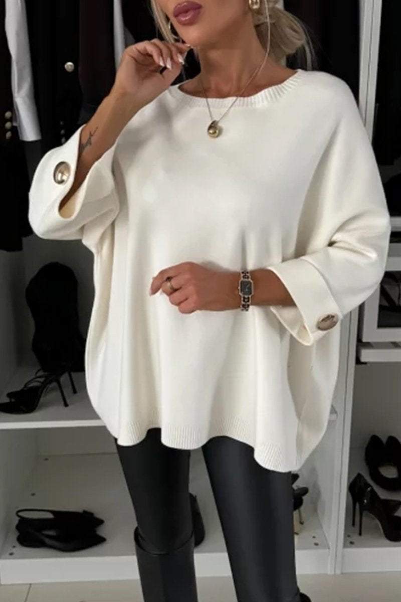 Women's Round Neck Mid-sleeve Knitted Casual Top Cardigans tops