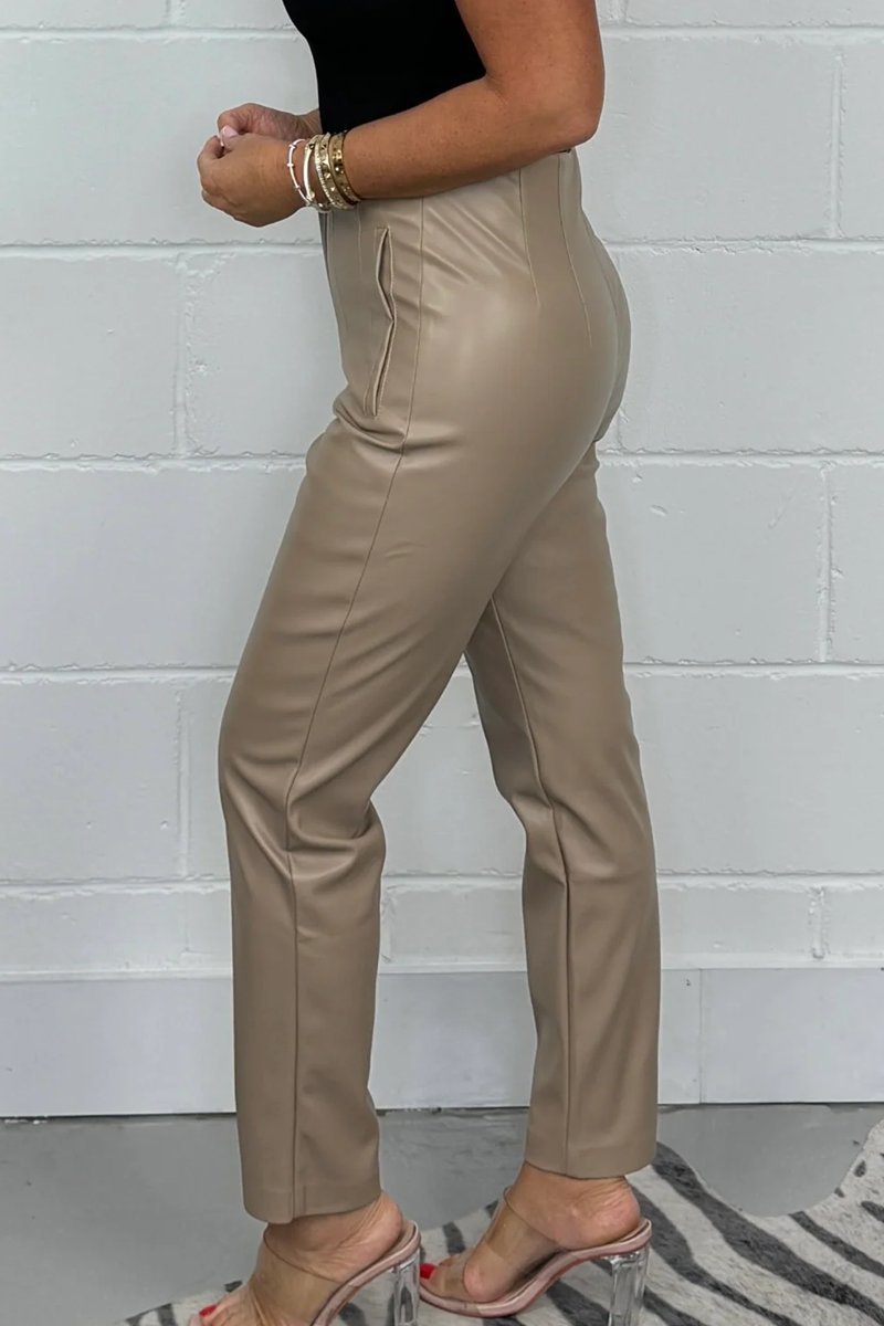 Women's Skinny High Waisted Faux Leather Trousers Bottoms Pants