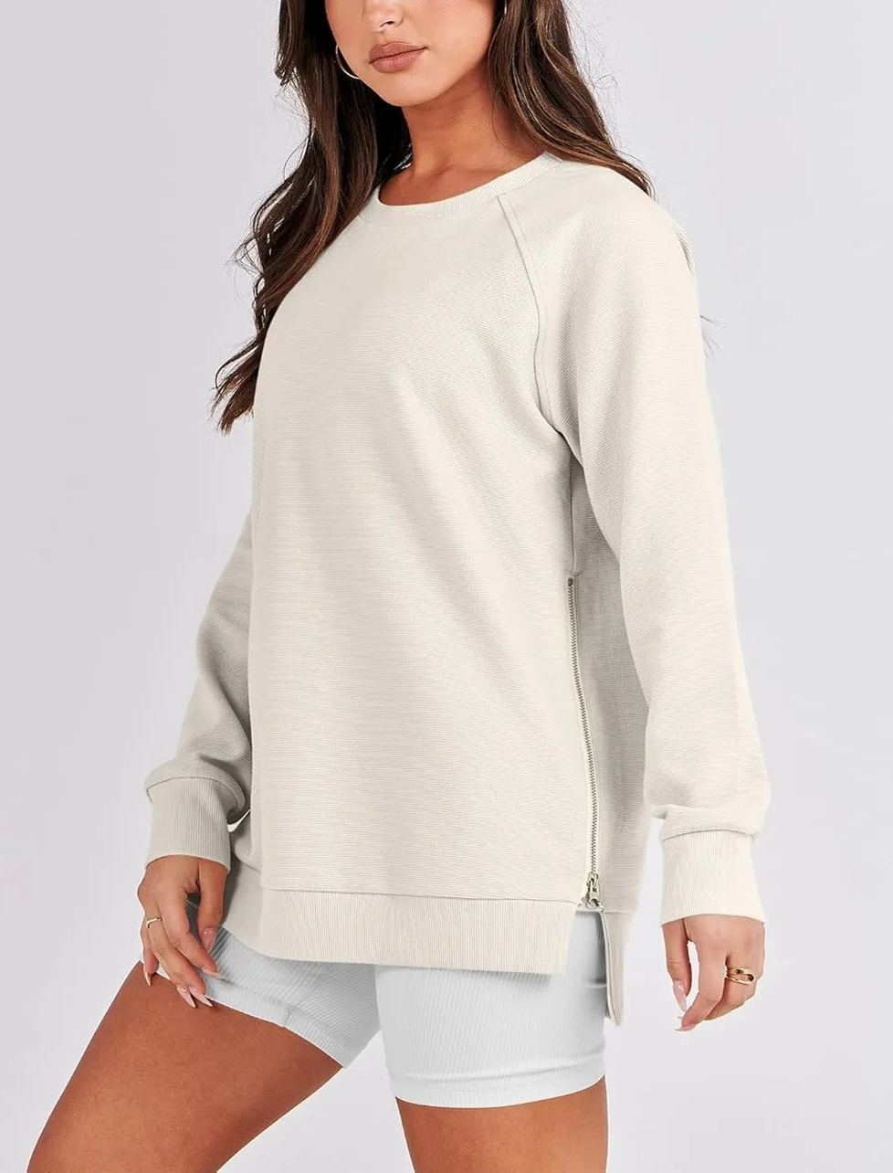 Oversized Sweatshirt Crewneck LongSleeve Tunic Pollover Shirts Suit