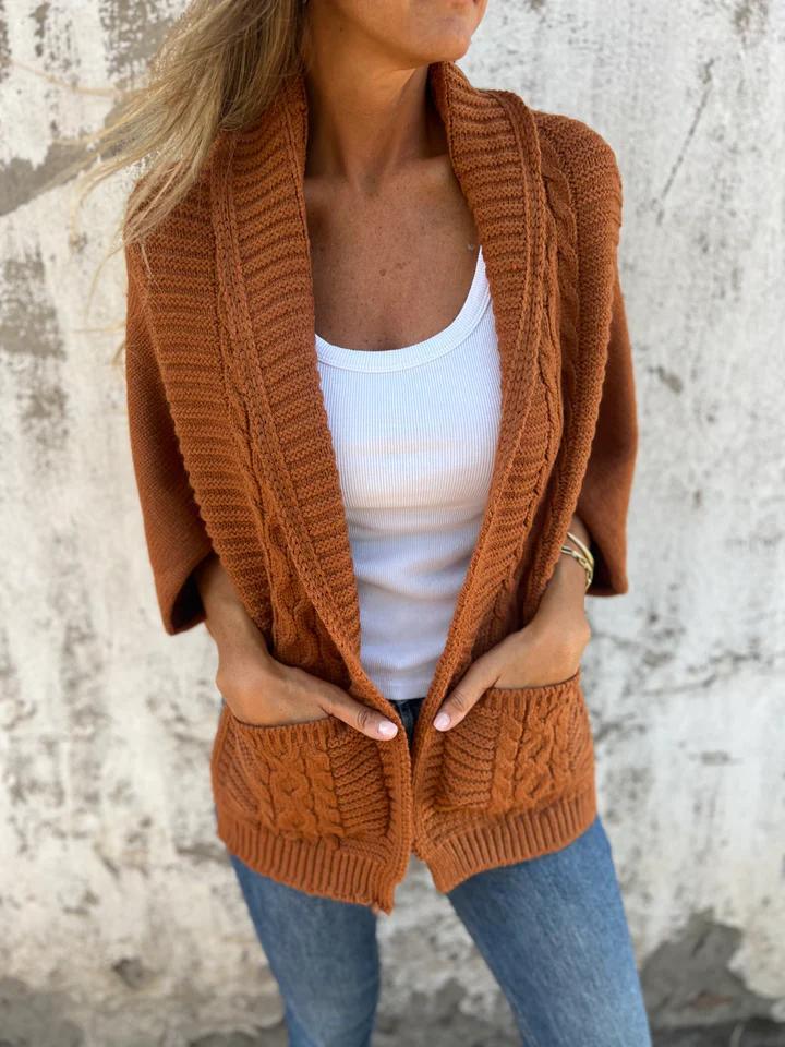 Casual Lapel Knitted Cardigan Jacket cotton Jacket